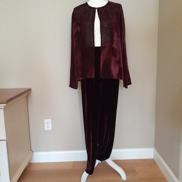Eileen Fisher Velvet Pant & Cardigan Set - Picture 2 of 16